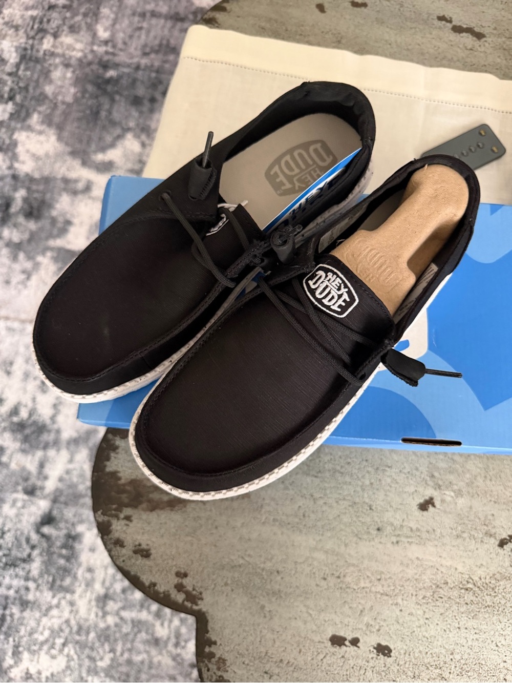 Hey Dude Black Wally Lightweight Slip-On Loafers